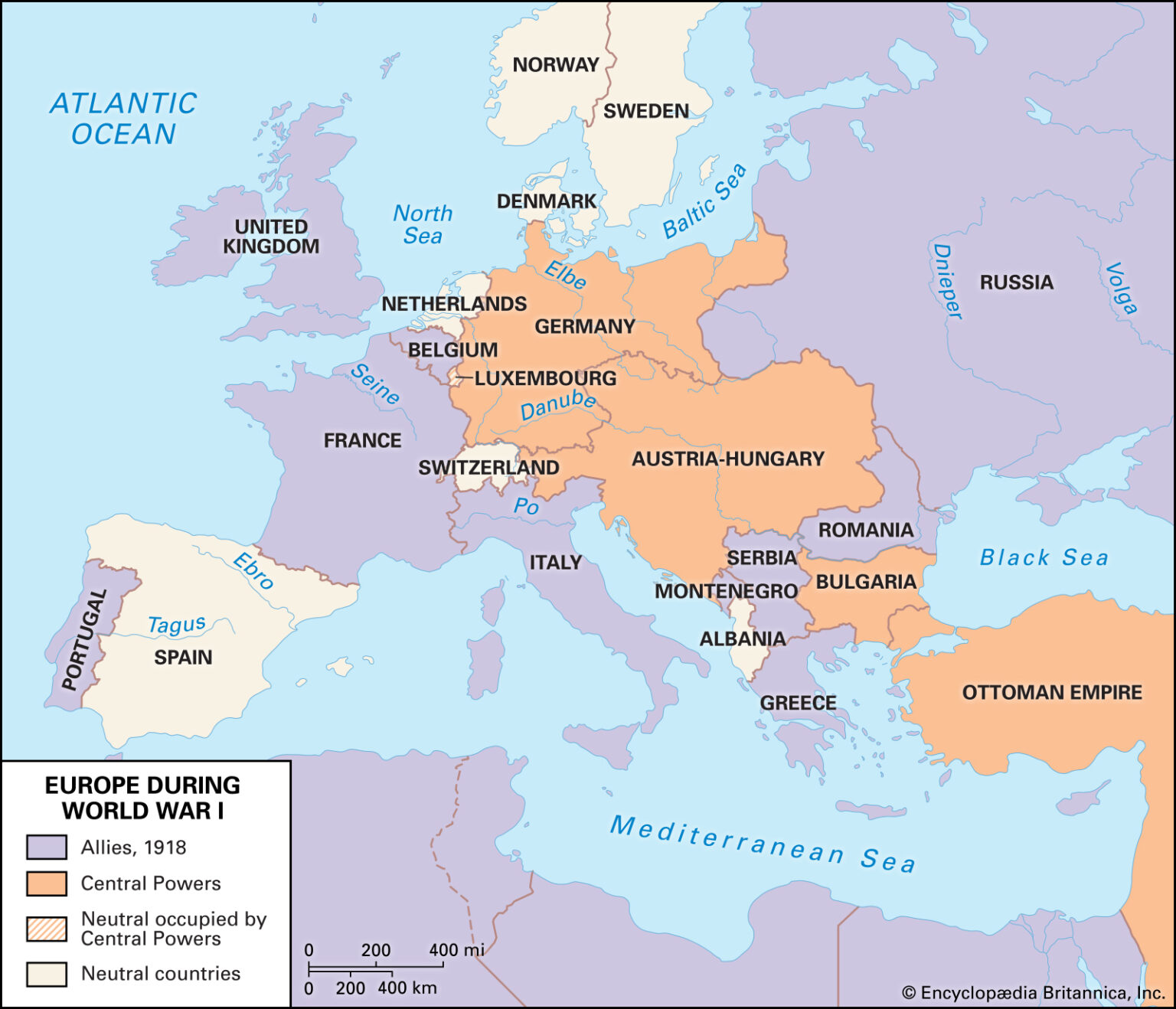 Map Allies Central Powers World War I 1536x1318 